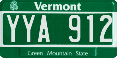 VT license plate YYA912