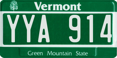 VT license plate YYA914