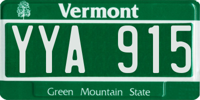 VT license plate YYA915