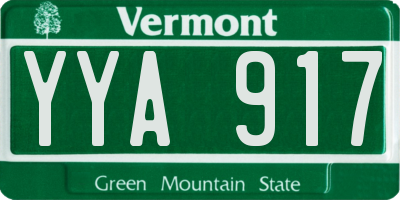 VT license plate YYA917