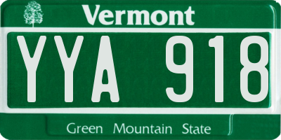 VT license plate YYA918
