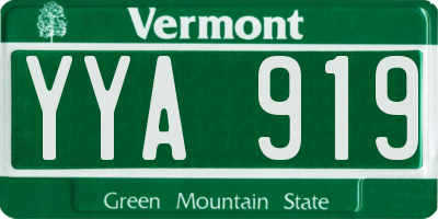 VT license plate YYA919