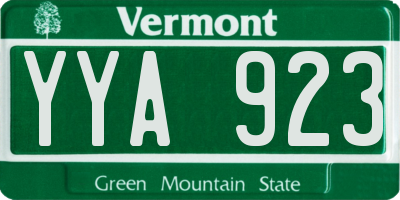 VT license plate YYA923