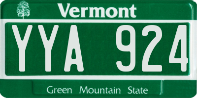 VT license plate YYA924
