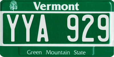 VT license plate YYA929
