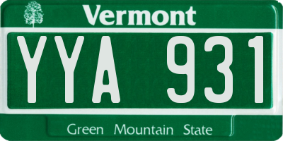 VT license plate YYA931