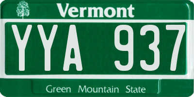 VT license plate YYA937