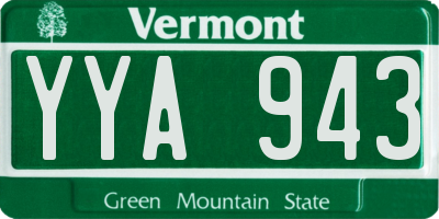 VT license plate YYA943