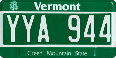 VT license plate YYA944