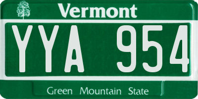 VT license plate YYA954