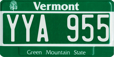 VT license plate YYA955