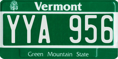 VT license plate YYA956