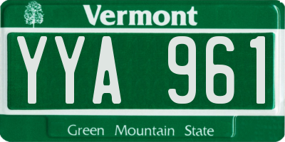 VT license plate YYA961