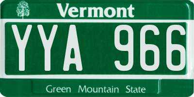 VT license plate YYA966