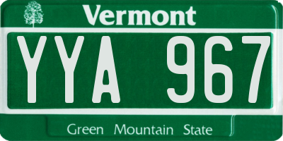 VT license plate YYA967