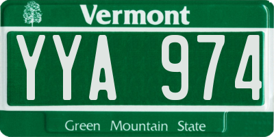 VT license plate YYA974