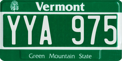 VT license plate YYA975
