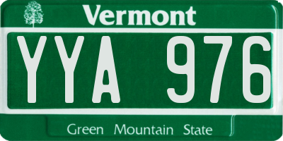 VT license plate YYA976