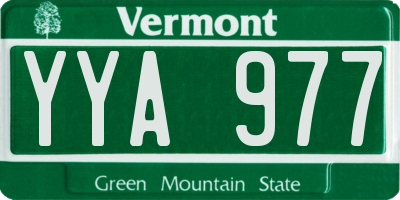 VT license plate YYA977