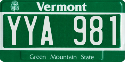 VT license plate YYA981