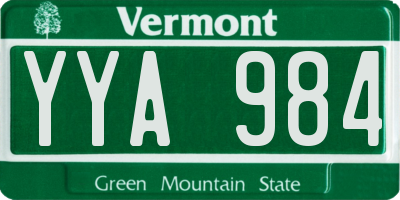 VT license plate YYA984