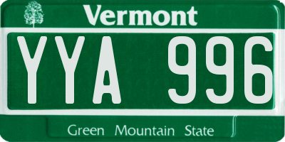 VT license plate YYA996