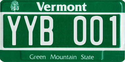 VT license plate YYB001