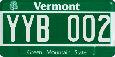 VT license plate YYB002