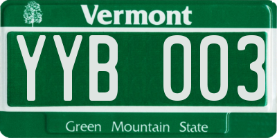 VT license plate YYB003