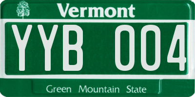 VT license plate YYB004
