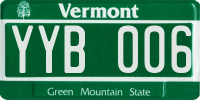 VT license plate YYB006