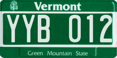 VT license plate YYB012
