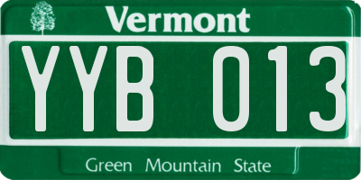 VT license plate YYB013