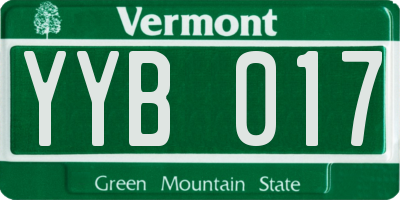 VT license plate YYB017