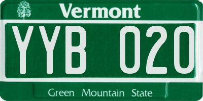 VT license plate YYB020