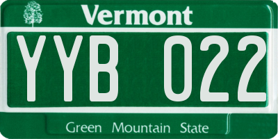 VT license plate YYB022
