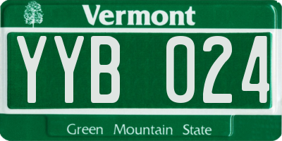 VT license plate YYB024
