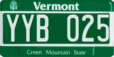 VT license plate YYB025