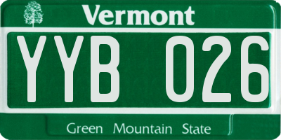 VT license plate YYB026