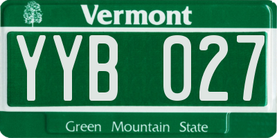 VT license plate YYB027
