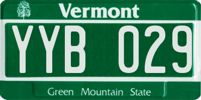 VT license plate YYB029