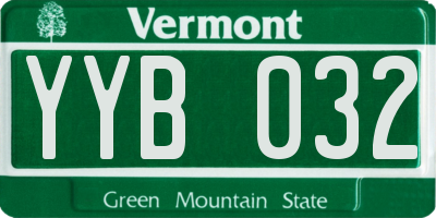 VT license plate YYB032