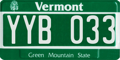VT license plate YYB033