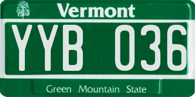 VT license plate YYB036
