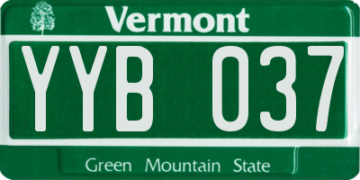 VT license plate YYB037