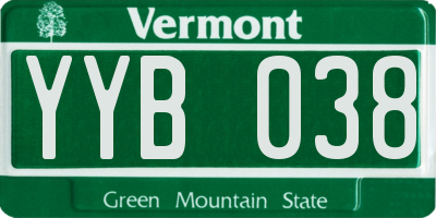 VT license plate YYB038