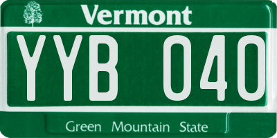 VT license plate YYB040