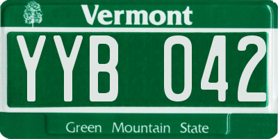 VT license plate YYB042