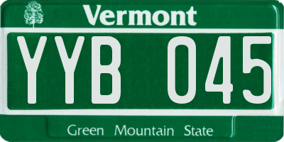 VT license plate YYB045