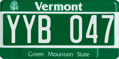 VT license plate YYB047